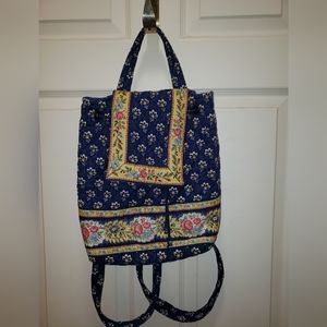 Vera Bradley Vintage backpack, Madison Blue, EUC